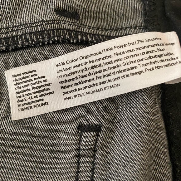 EILEEN FISHER Organic Cotton Straight Cropped Jean—black, size 12 - Picture 3 of 3